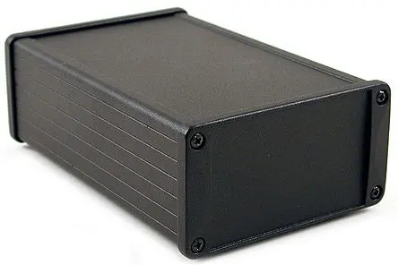Produktfoto 1 von Hammond 1457; Gehäuse; Aluminium; Schwarz IP65 Breite 171 mm Höhe 58.6 mm Länge 108 mm