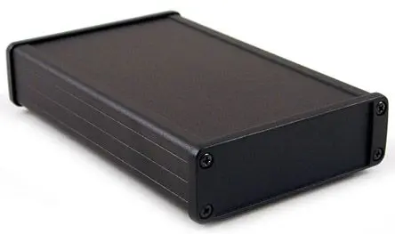 Produktfoto 1 von Hammond; Gehäuse; Aluminium; Schwarz IP65 Breite 171.2 mm Höhe 34.9 mm Länge 106.9 mm