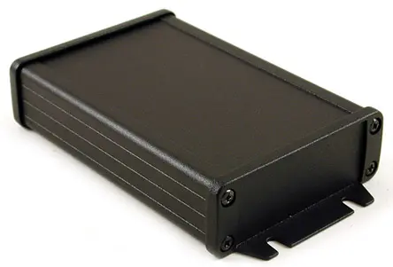 Produktfoto 1 von Hammond; Gehäuse; Aluminium; Schwarz Geflanscht IP65 Breite 87 mm Höhe 31.5 mm Länge 152.1 mm