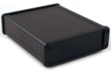 Produktfoto 1 von Hammond; Gehäuse; Aluminium; Schwarz IP65 Breite 131.2 mm Höhe 34.9 mm Länge 107 mm