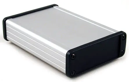 Produktfoto 1 von Hammond; Gehäuse; Aluminium; Silber IP54 Breite 131.2 mm Höhe 31.4 mm Länge 87 mm