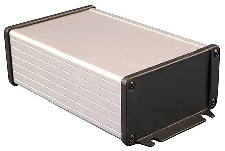 Produktfoto 1 von Hammond 1457; Gehäuse; Aluminium; Silber Geflanscht IP65 Breite 108 mm Höhe 58.6 mm Länge 191 mm