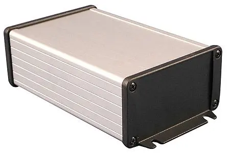 Produktfoto 1 von Hammond 1457; Gehäuse; Aluminium; Silber Geflanscht IP65 Breite 108 mm Höhe 58.6 mm Länge 191 mm
