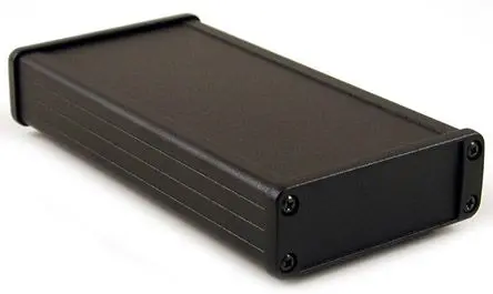 Produktfoto 1 von Hammond; Gehäuse; Aluminium; Schwarz IP54 Breite 171.2 mm Höhe 31.4 mm Länge 87 mm
