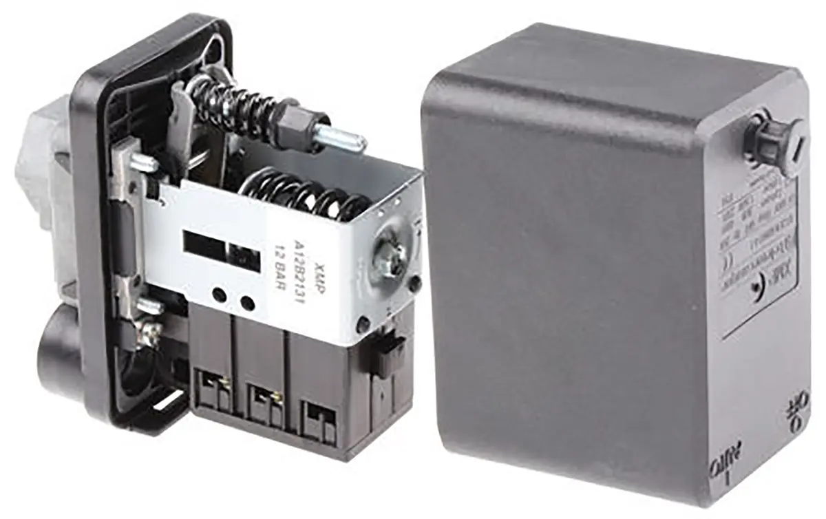 Produktfoto 1 von Telemecanique G1/4 Differenz Druckschalter 0.3bar bis 12bar, 3 Öffner, für Luft, Süßwasser, Meerwasser