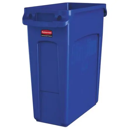 Produktfoto 1 von Rubbermaid Commercial Products Slim Jim Kunststoff Mülleimer 61L Blau T 279.4 mm H. 635 mm B. 558.8mm Schließer (NO)