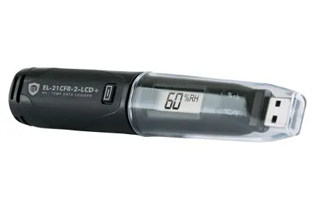 Produktfoto 1 von Lascar EL-21CFR-2-LCD+ Temperatur und Luftfeuchtigkeit Temperatur, Taupunkt, Luftfeuchtigkeit Datenprotokolliergerät,