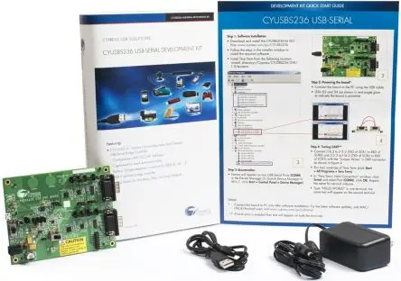 Produktfoto 1 von Infineon Zweikanal Entwicklungstool Kommunikation und Drahtlos CYUSBS236 Development board Entwicklungskit