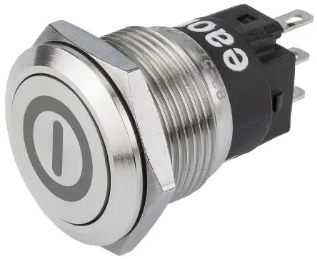 Produktfoto 1 von EAO 82 Druckschalter Rastend Panel Ø 19 mm, 1-poliger Umschalter / 3A 240 V dc 240 V ac, IP65, IP67