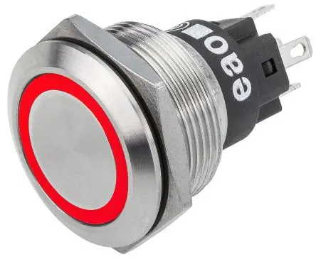 Produktfoto 1 von EAO 82 Druckschalter Rot Beleuchtet Tastend Panel Ø 22 mm, 1-poliger Umschalter / 3A 240 V dc 240 V ac, IP65, IP67