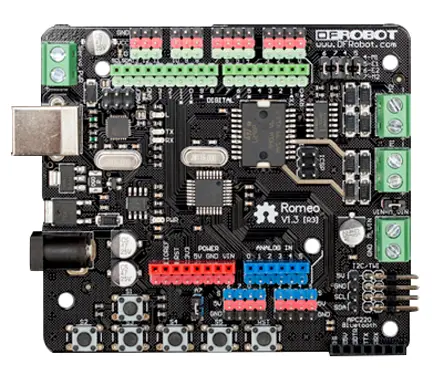 Produktfoto 1 von DFRobot Steuerplatine ATmega32u4 Romeo Arduino kompatible Platinen
