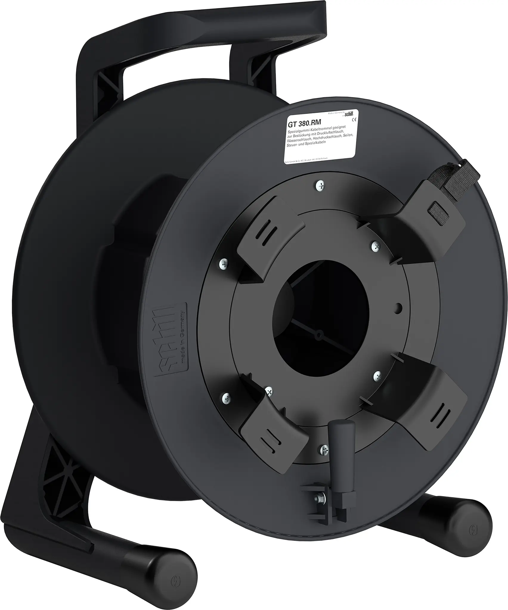 Produktfoto 1 von RS PRO VDGT Leere Kabelrolle Leere Kabelrolle 12 mm 55 m max., 491 mm 380 mm Gummi