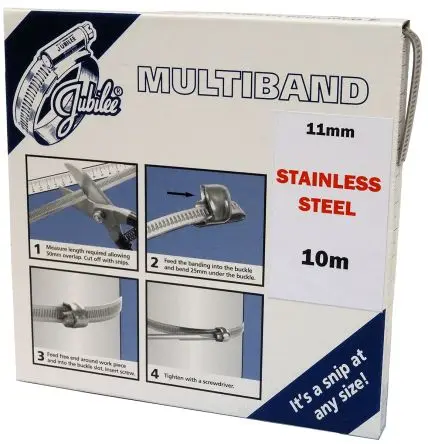 Produktfoto 1 von Jubilee Edelstahl Schlauchschellen-Banderolen, 1 Stück 9.5 mm 25 mm