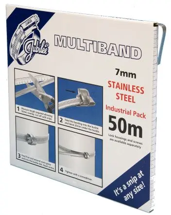 Produktfoto 1 von Jubilee Edelstahl Schlauchschellen-Banderolen, 1 Stück 9.5 mm 25 mm