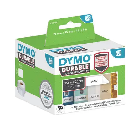 Produktfoto 1 von Dymo Etikette auf Rolle H. 25mm B. 25mm für Dymo 450, Dymo 450 Duo, Dymo 450 Turbo, Dymo 450 Twin Turbo, Dymo 4XL, Dymo