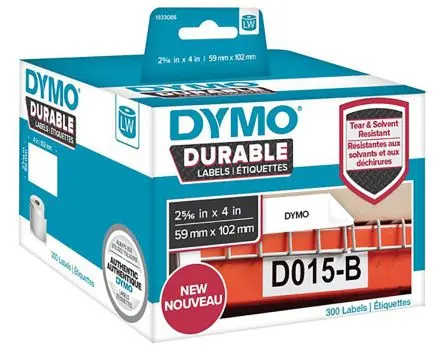 Dymo Etikette auf Rolle B. 102 mm für Dymo 4XL, Dymo Wireless, Dymo 450 Twin Turbo, Dymo 450 Turbo, Dymo 450 DUO, Dymo
