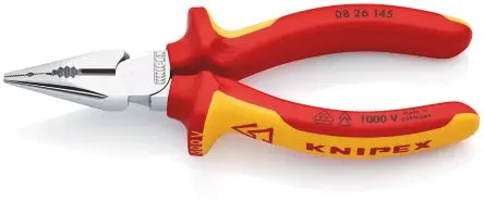 Knipex Rundzange Spitz Schneidkraft → Copper Cable: 8 mm Hard Wire: 2 mm Medium Hard Wire: 3 mm 145 mm VDE 1000V