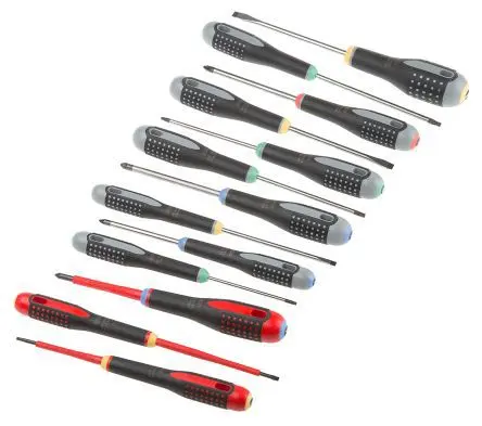 Bahco Standard-Schraubendrehersatz, 13-teilig Kreuzschlitz, Pozidriv, Schlitz, Torx