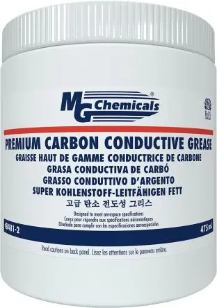 Produktfoto 1 von MG Chemicals MG Chemicals Leitfähiges Kohlenstoff-Silikon Fett Schwarz -68 °C bis 165 °C, Tube 454 ml