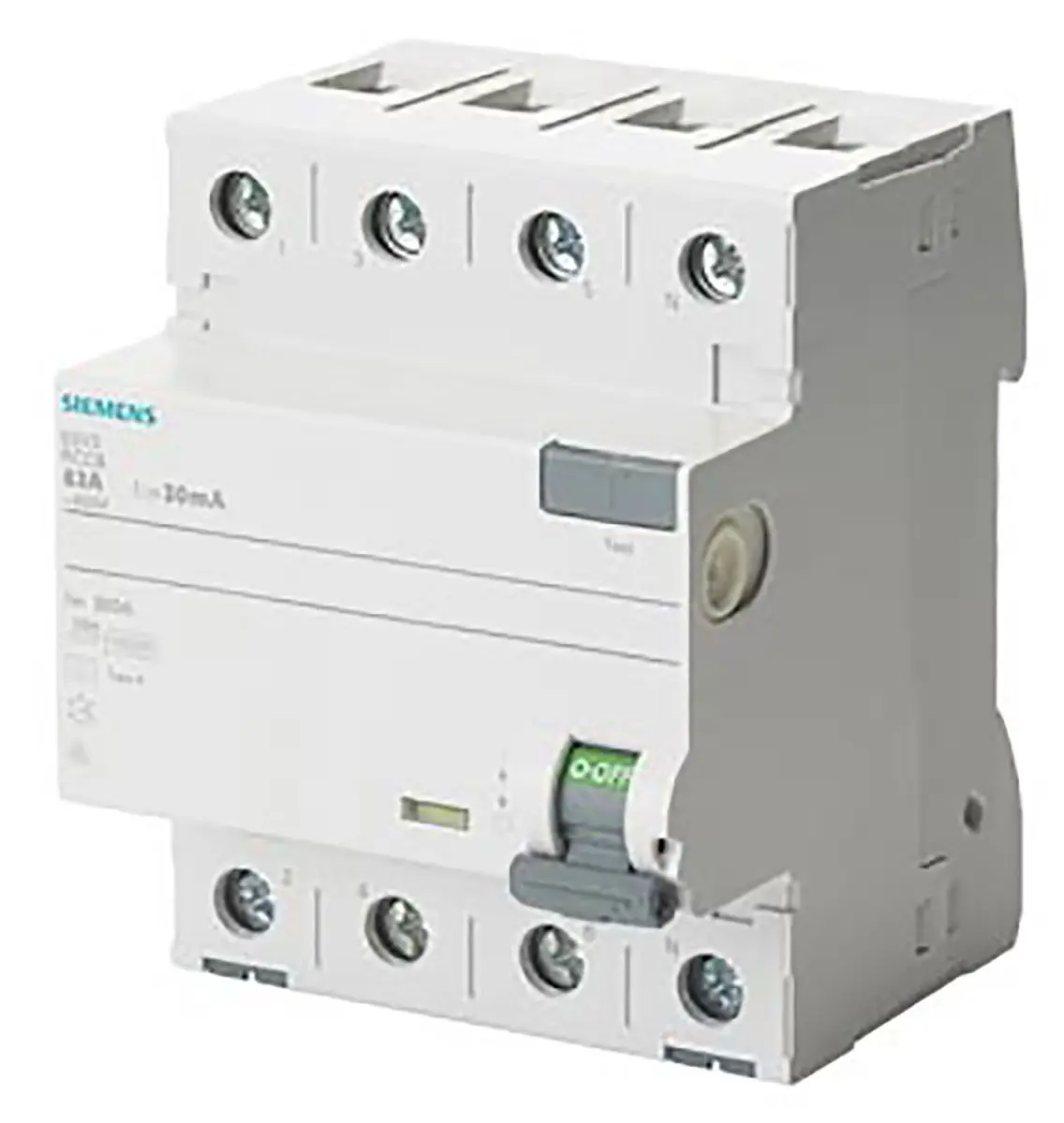 Produktfoto 1 von Siemens 5SV3 RCCB, 4-polig, 25A, 300mA Typ A Sentron
