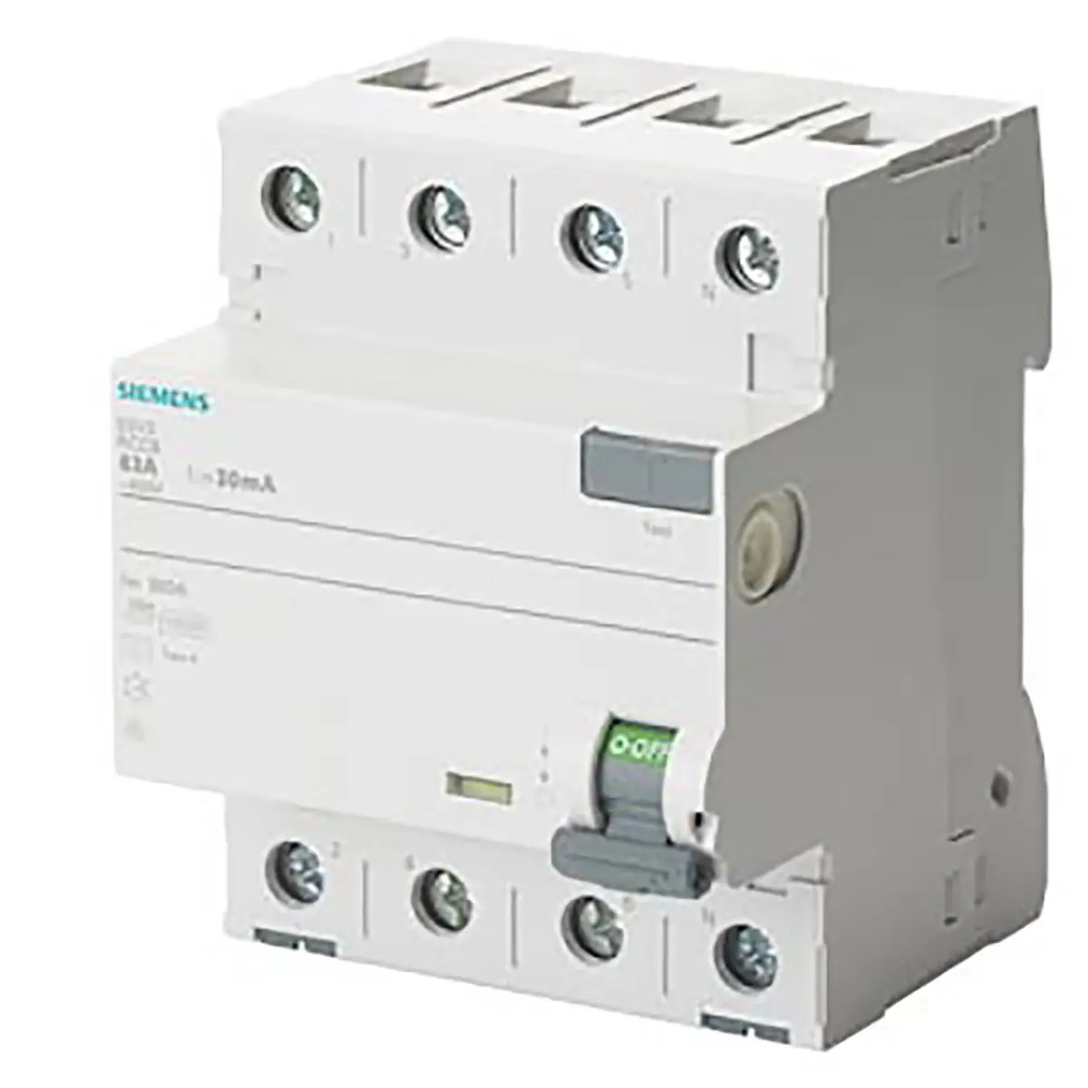 Produktfoto 1 von Siemens 5SV3 RCCB, 4-polig, 40A, 30mA Typ A Sentron