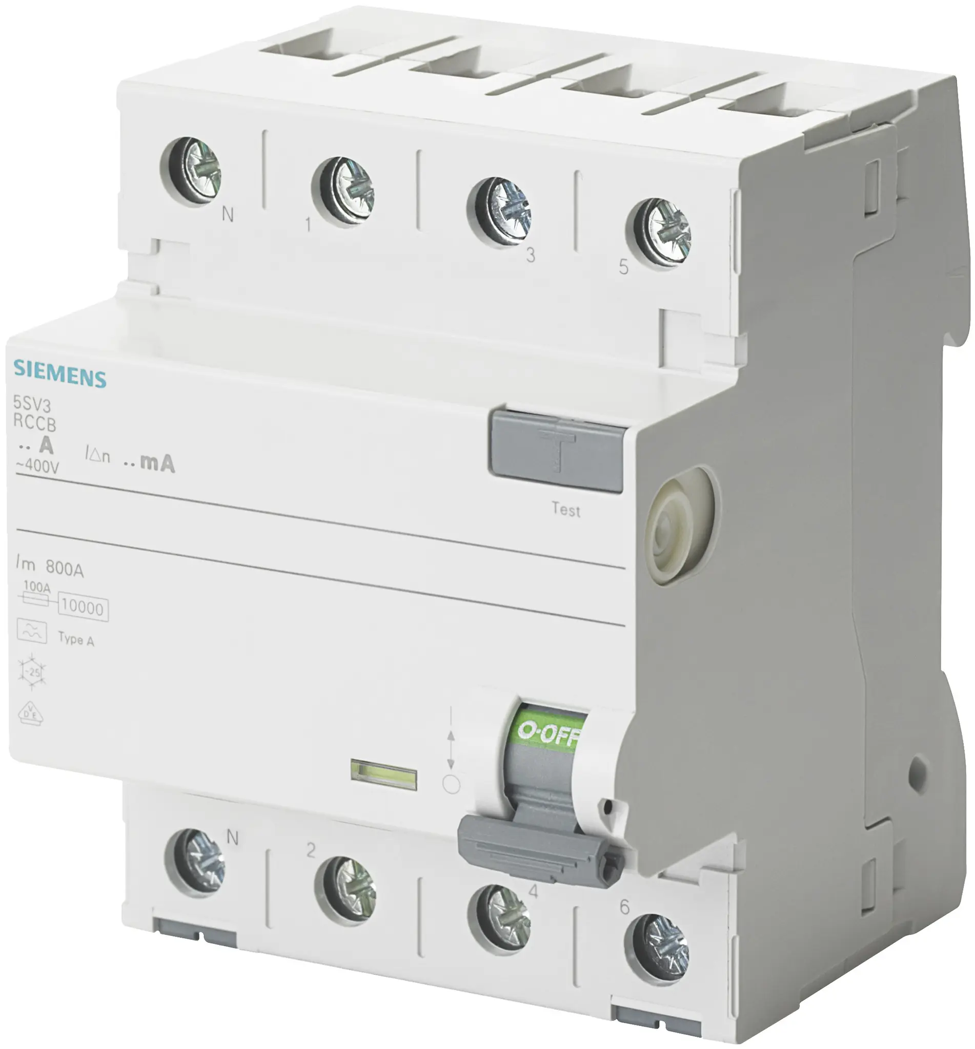 Produktfoto 1 von Siemens 5SV3 RCCB, 4-polig, 40A, 30mA Typ A Sentron