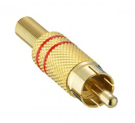 Produktfoto 1 von Lumberg Gerade Rot, Gold Cinchstecker, Gold, 24V dc 5A