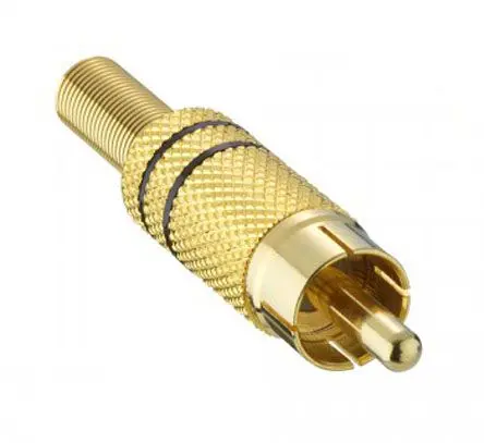 Produktfoto 1 von Lumberg Gerade Schwarz, Gold Cinchstecker, Gold, 24V dc 5A