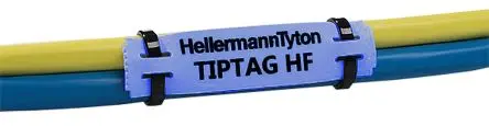 Produktfoto 1 von HellermannTyton Kabeletiketten B. 100 mm für TT4000+, TT430 120 pro Paket auf Blau 100 mm Schwarz Polyolefin