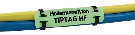 Produktfoto 1 von HellermannTyton Kabeletiketten B. 65 mm für TT4000+, TT430 190 pro Paket auf Grün 65 mm Grün Polyolefin
