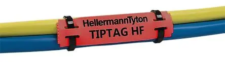 Produktfoto 1 von HellermannTyton Kabeletiketten B. 100 mm für TT4000+, TT430 120 pro Paket auf Rot 100 mm Schwarz Polyolefin