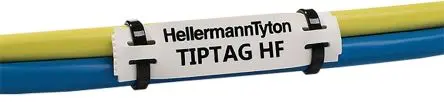 Produktfoto 1 von HellermannTyton Kabeletiketten B. 100 mm für TT430, TT4000+ 120 pro Paket auf Weiß 100 mm Schwarz Polyolefin