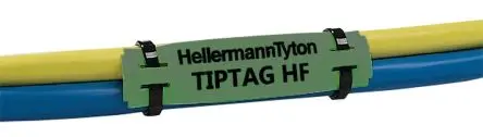Produktfoto 1 von HellermannTyton Kabeletiketten B. 100 mm für TT430, TT4000+ 120 pro Paket auf Grün 100 mm Grün Polyolefin