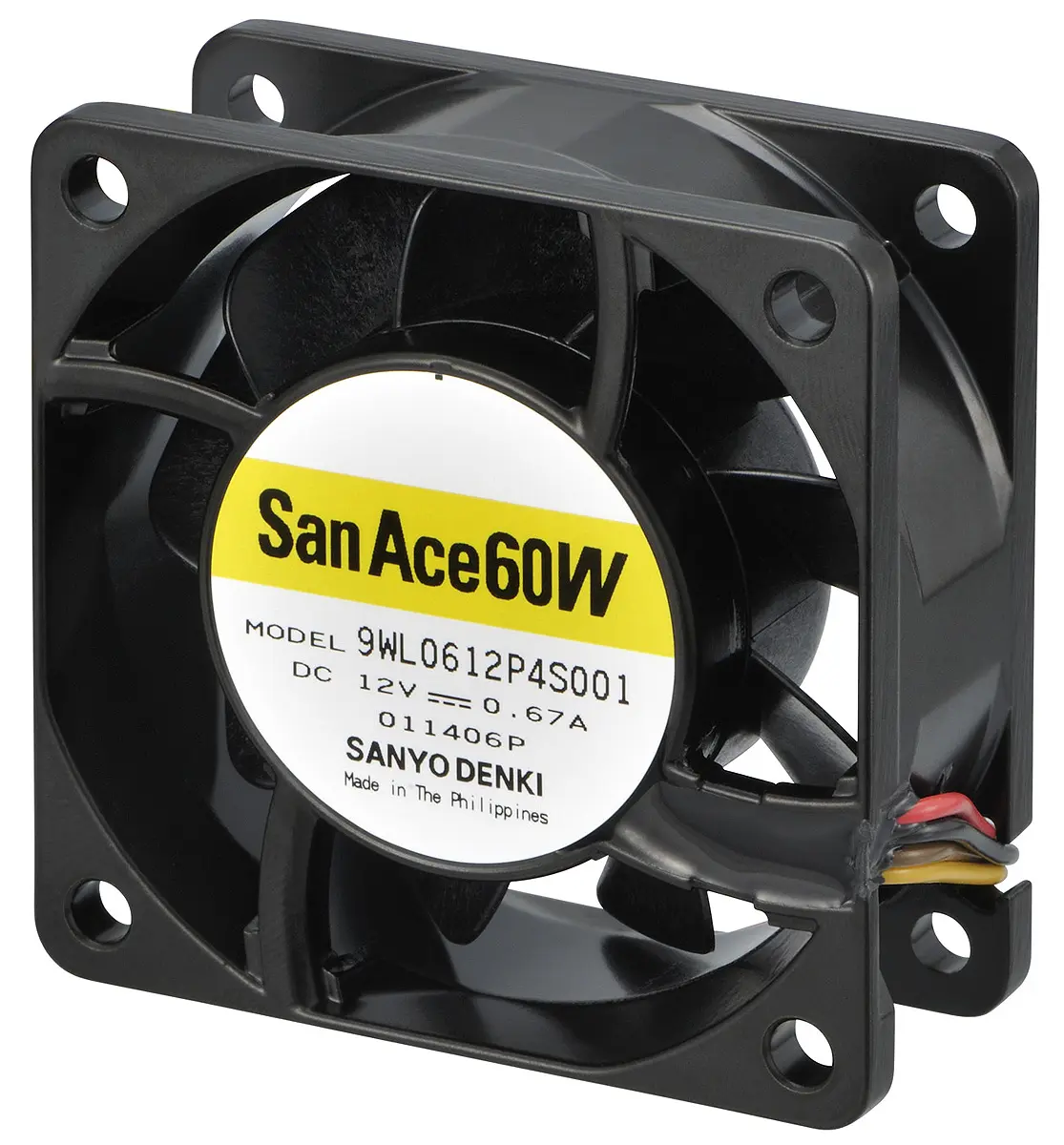 Produktfoto 1 von Sanyo Denki San Ace 9WL DC-Axiallüfter, Kugellager, 24 V dc / 8.16W, 60 x 60 x 25mm, 11000U/min, 84m³/h