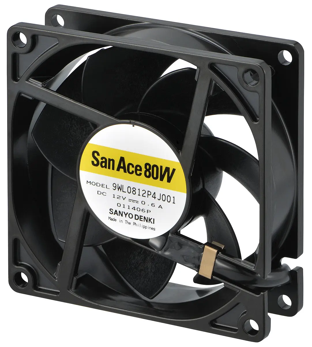 Produktfoto 1 von Sanyo Denki San Ace 9WL DC-Axiallüfter, Kugellager, 12 V dc / 7.2W, 80 x 80 x 25mm, 7400U/min, 124.2m³/h