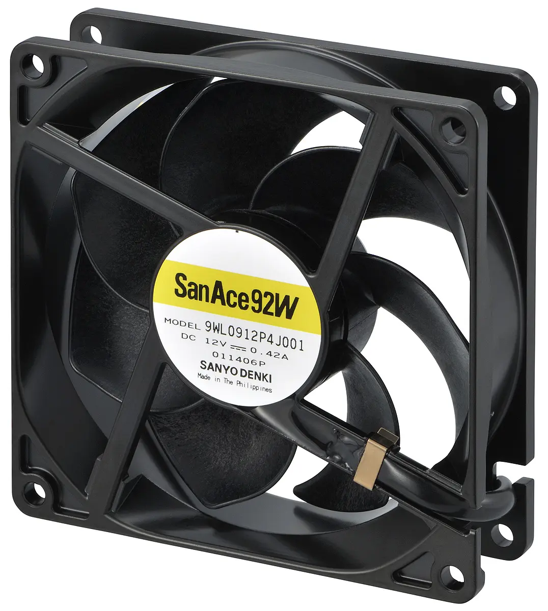 Produktfoto 1 von Sanyo Denki San Ace 9WL DC-Axiallüfter, Kugellager, 12 V dc / 5.04W, 92 x 92 x 25mm, 5000U/min, 132m³/h