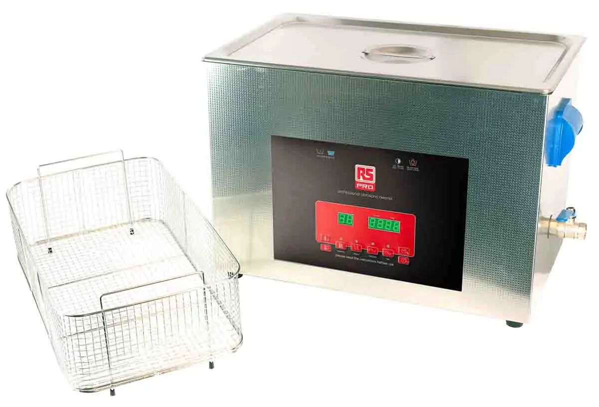 Produktfoto 1 von RS PRO Edelstahl Ultraschallreiniger 27L, 500 W, 495 mm x 295 mm x 195 mm