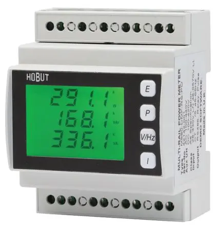 HOBUT M880-DMF Energiemessgerät LCD 45.5 mm x 72 mm Elektronik, 6-stellig / 3-phasig Impulsausgang