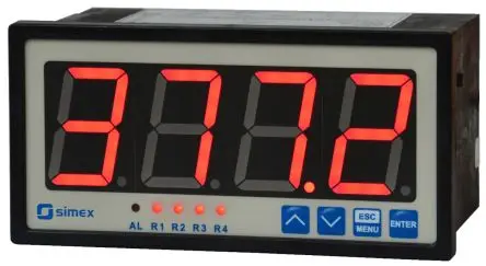 Produktfoto 1 von Simex SRP-147 LED Multifunktions-Panel-Messgeräte für 0 bis 10 V H 67 mm B 137 mm 4-Stellen T. 92 mm 38 mm Ziffernhöhe