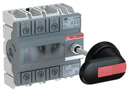 Produktfoto 1 von ABB OT160G Trennschalter 3-polig Basis 160A 132 kW Schwarz IP65, IP20 1, 3-phasig