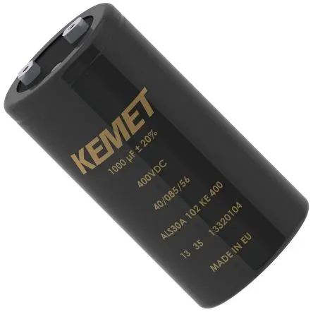 Produktfoto 1 von KEMET ALS31 Schraubanschlussklemme Kondensator 1000 μF ±20 % / 500V dc, Ø 66 mm x 105 mm x 105 mm, 85 °C