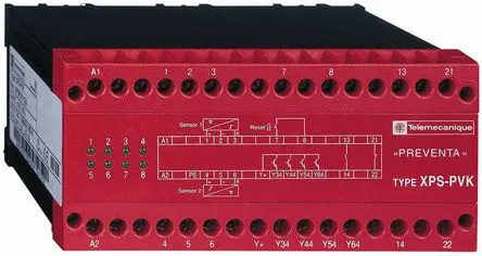 Produktfoto 1 von Schneider Electric XPS PVK Sicherheitsrelais 24V dc, 2 Sicherheitskontakte, Manuell EN 60204-1, TÜV, EN 692, EN/IEC