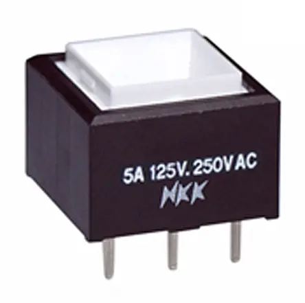 NKK UB Druckschalter Rastend Leiterplattenmontage, 1-poliger Umschalter / 5 A 30 V dc 250 V ac
