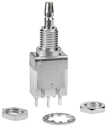 Produktfoto 1 von NKK EB Druckschalter Tastend Ø 6.35 mm, 1-poliger Umschalter / 3 A 28 V dc 125 V ac