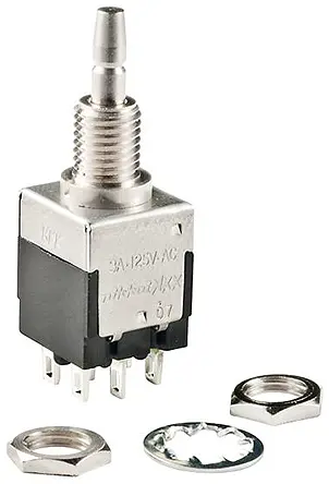 Produktfoto 1 von NKK EB Druckschalter Tastend Ø 6.35 mm, 2-poliger Umschalter / 3 A 28 V dc 125 V ac