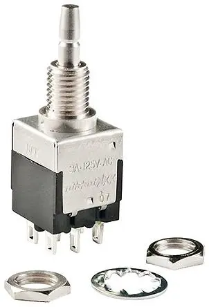 Produktfoto 1 von NKK EB Druckschalter Tastend Ø 6.4 mm, 2-poliger Umschalter / 3A 28 V dc 125 V ac
