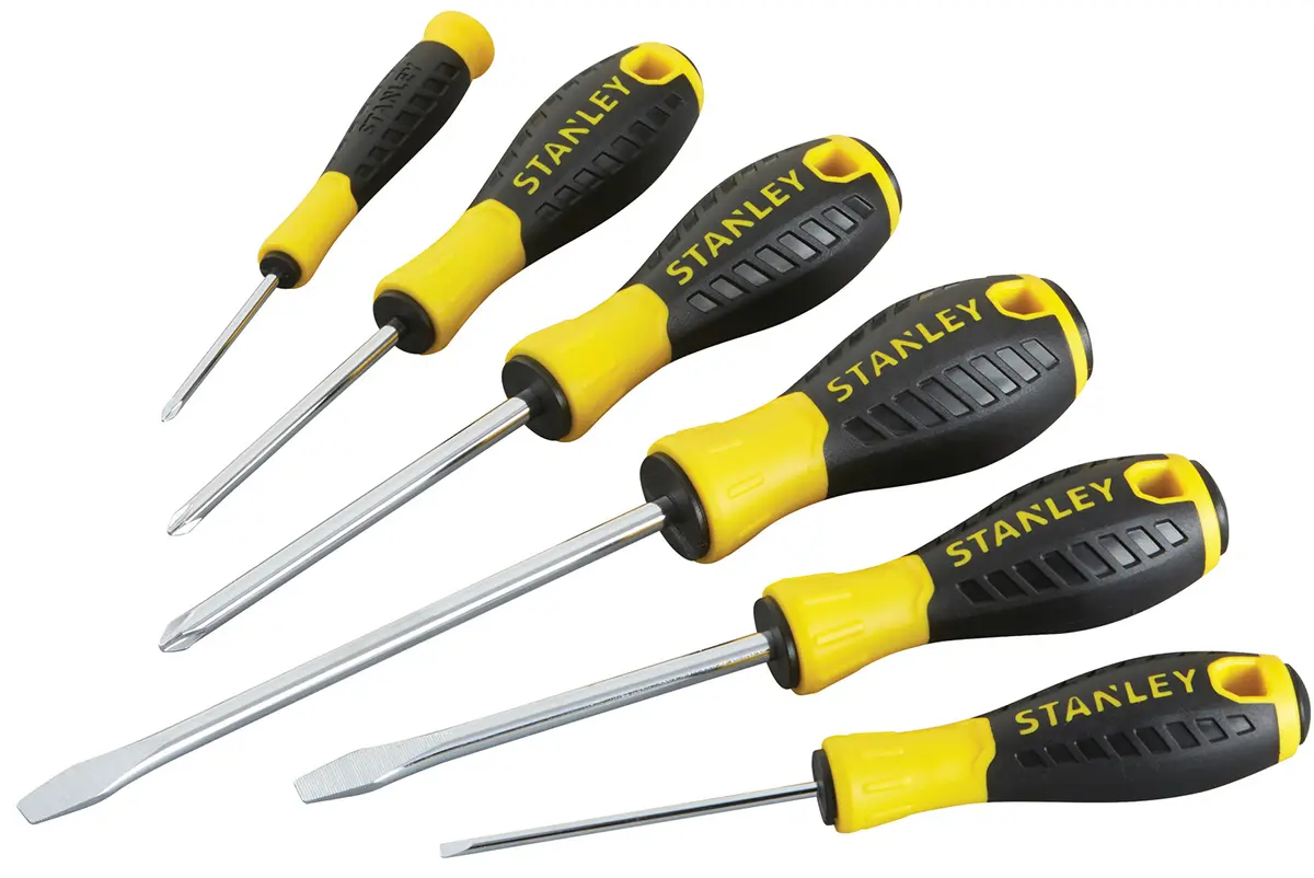 Produktfoto 1 von Stanley Standard-Schraubendrehersatz, 6-teilig Phillips, Geschlitzt