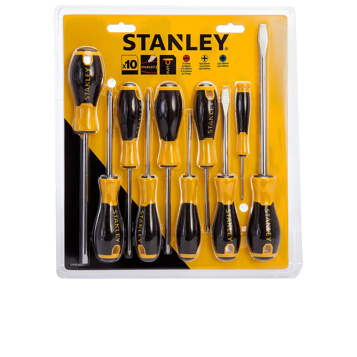 Produktfoto 1 von Stanley Standard-Schraubendrehersatz, 10-teilig Phillips, Pozidriv, Geschlitzt