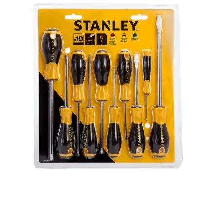 Produktfoto 1 von Stanley Schraubendrehersatz Standard-Schraubendrehersatz, 10-teilig Phillips, Pozidriv, Geschlitzt