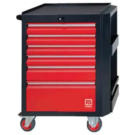 Produktfoto 1 von RS PRO Werkzeugschrank 6 Schubladen mit Rädern